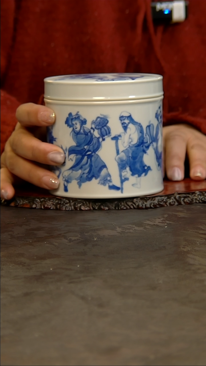 【闪购商品】含月阁青花手绘茶叶罐！