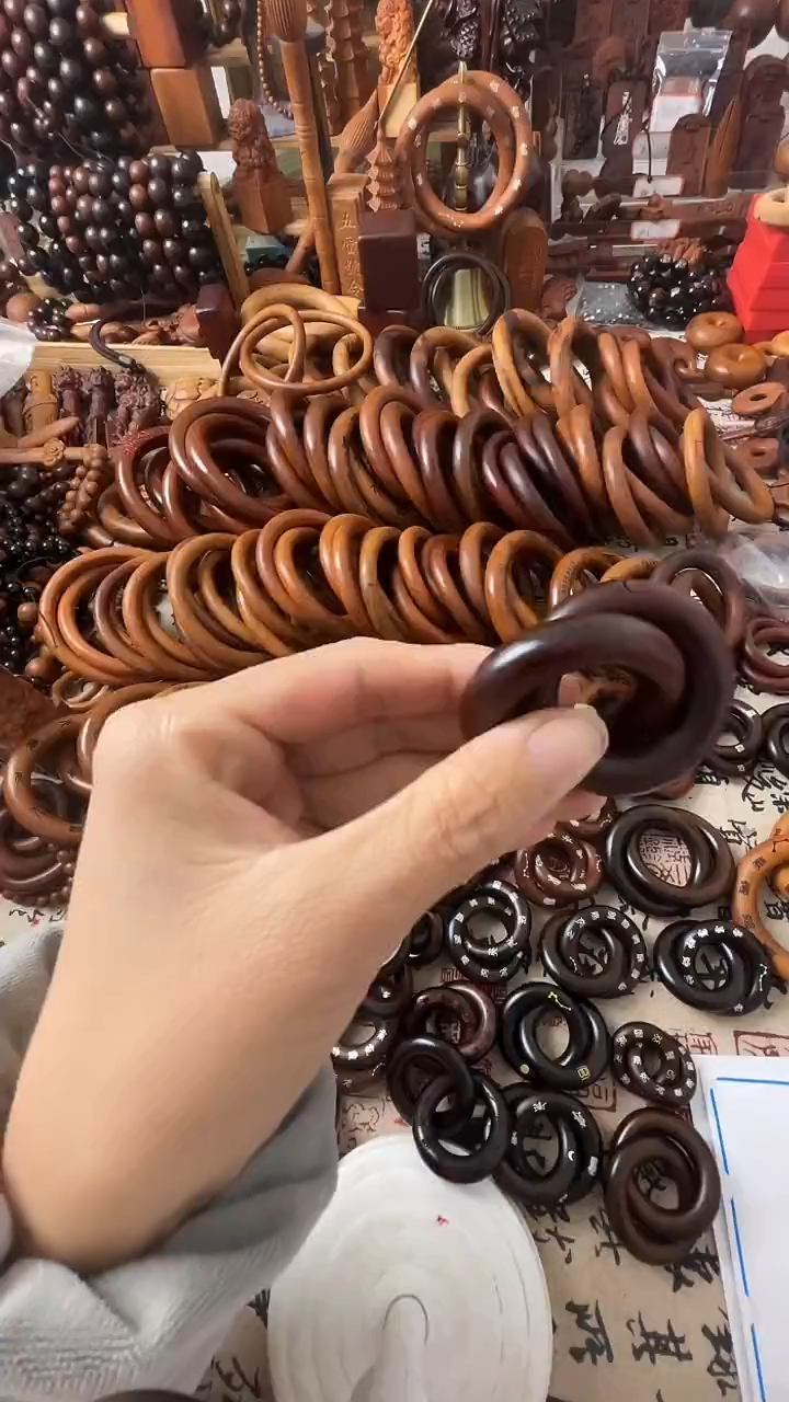 枣木乾坤圈老枣木25圈口微瑕一物一拍