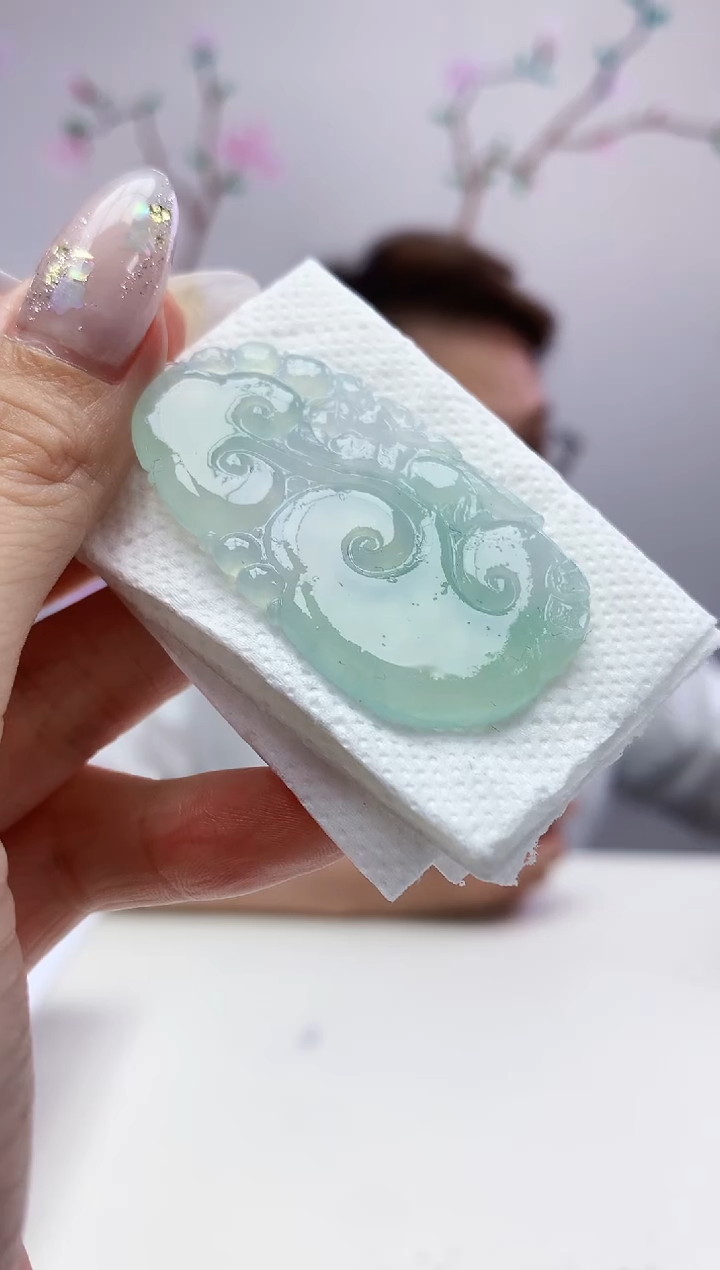 定制翡翠未镶嵌001ee-毛货如意51赠金扣