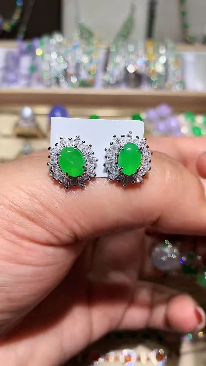 【闪购商品】翡翠耳饰未镶嵌耳钉