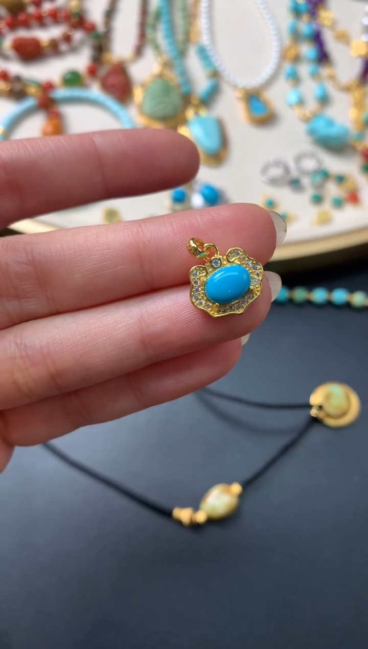 【闪购商品】绿松石吊坠银S925镶嵌Z130|299