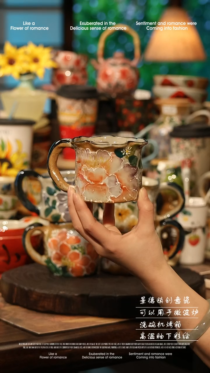 陶瓷仓库随机一个景德镇高温釉下彩手工手绘款式@A0361@