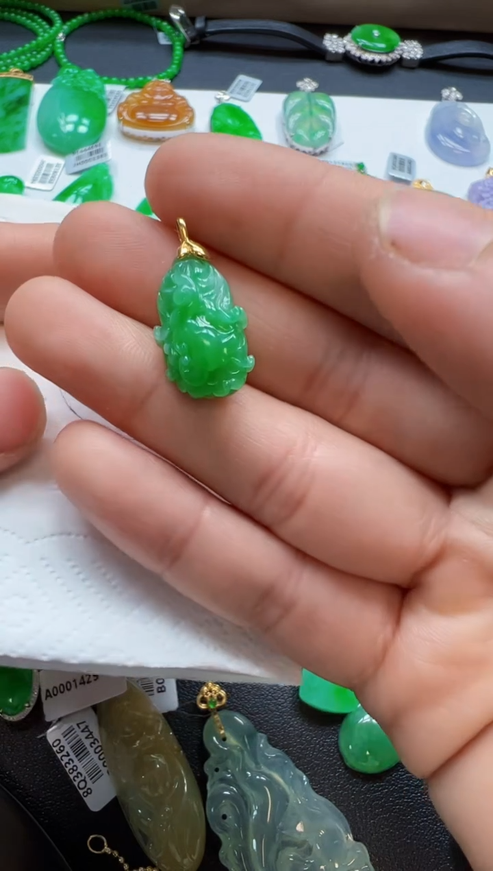 【闪购商品】定制翡翠18K金镶嵌1200元