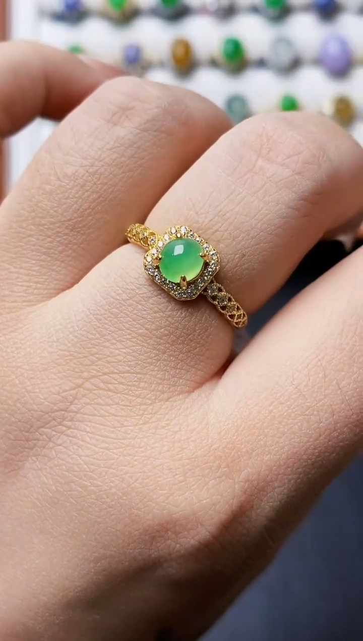 银S925镶嵌戒指翡翠1058