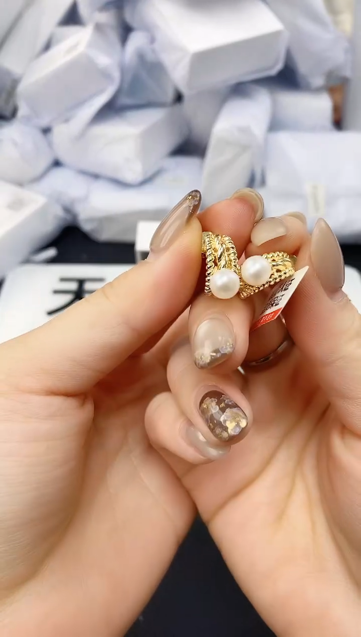 未镶嵌耳饰淡水珍珠ed1039