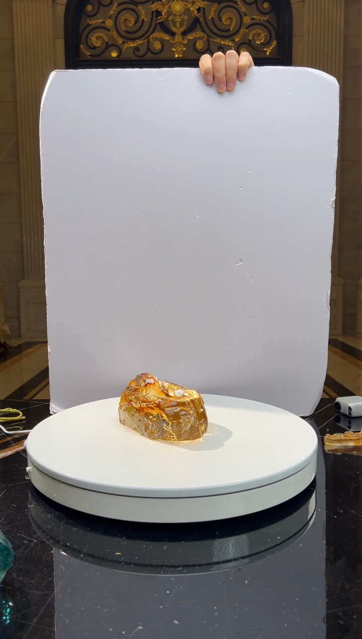 【闪购商品】摆件茶金色仿石肌理纹烟灰缸