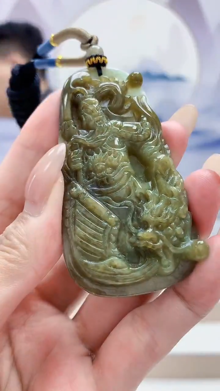 未镶嵌定制翡翠4917MM-毛货挂件99