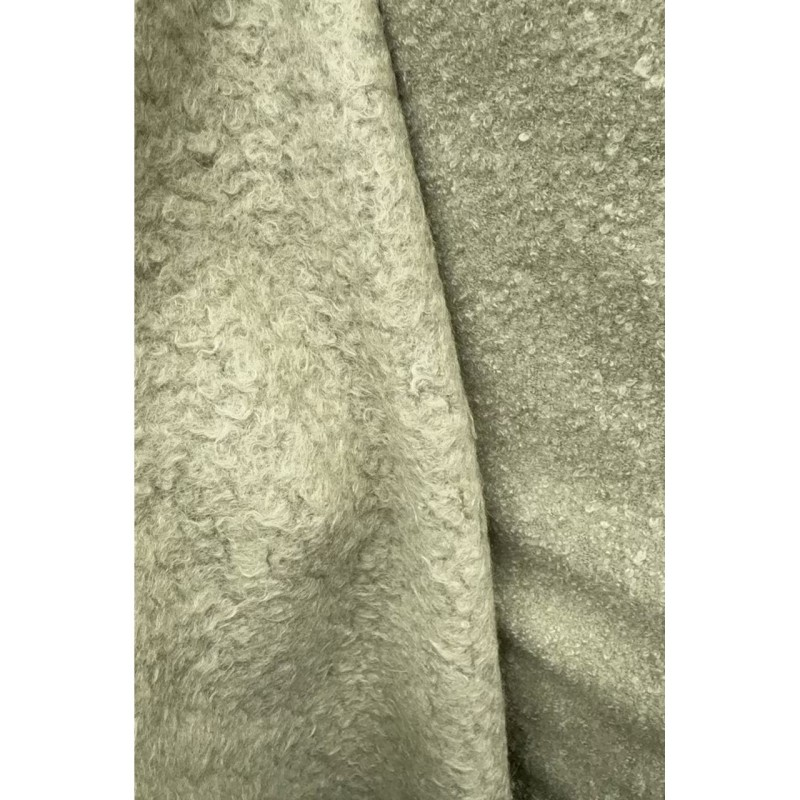 AGN 羊毛+羊驼 绿色外套大衣布料 幅宽148厘米 812G/M
