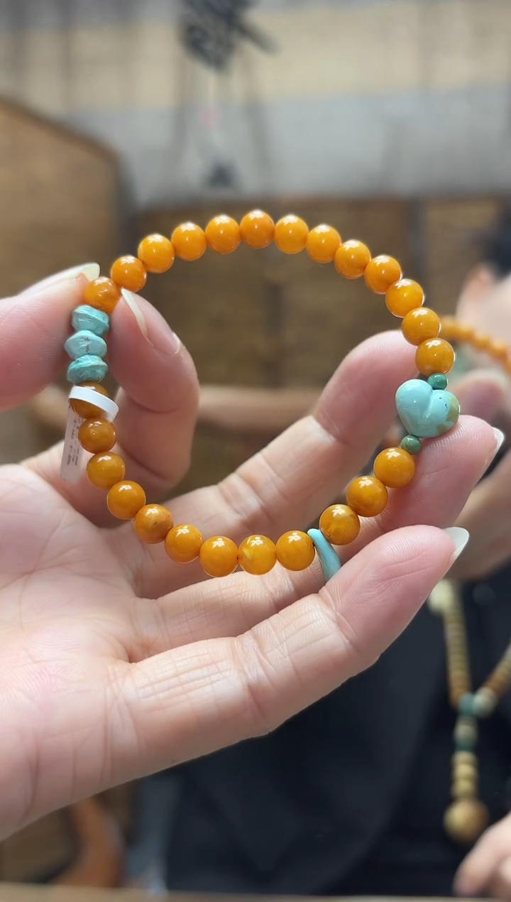 蜜蜡颈饰未镶嵌多样性发一件设计款手串