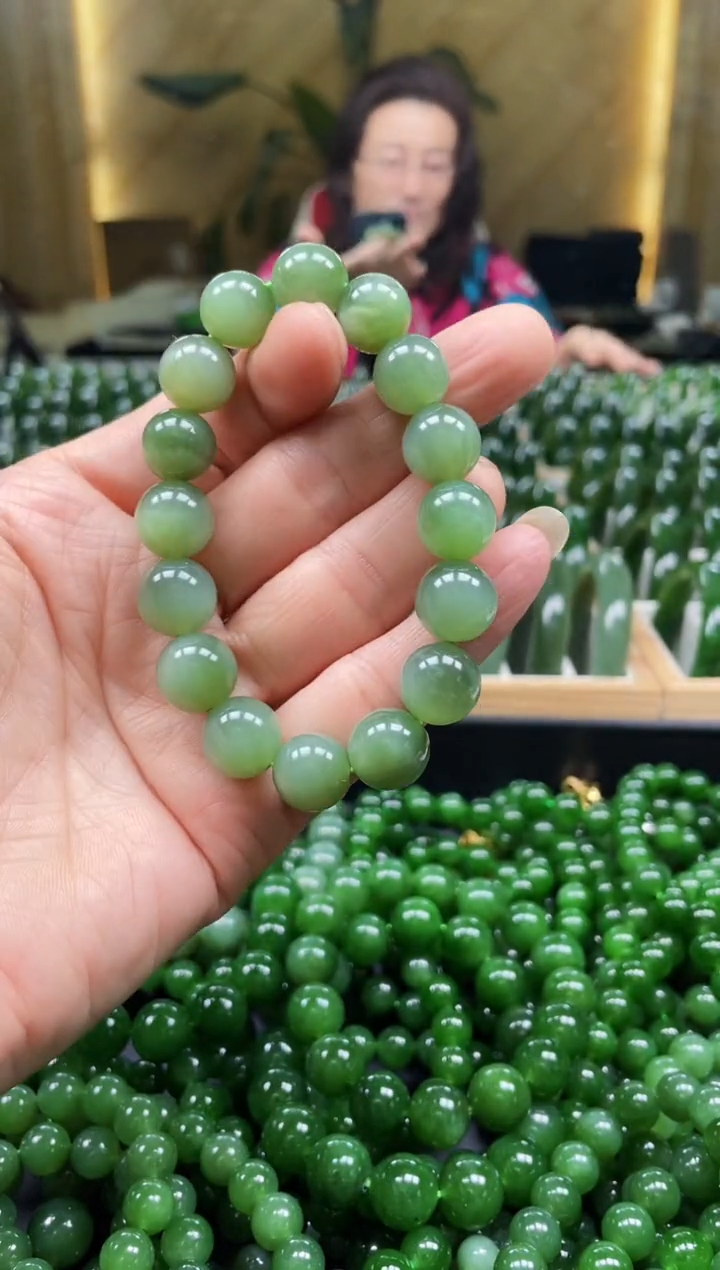 【闪购商品】和田玉（碧玉）手链未镶嵌卡13+手串（多样性发一）
