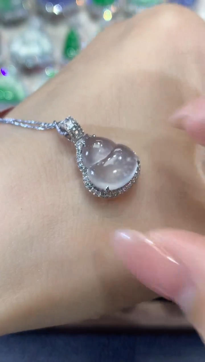 吊坠(不含链)18K金镶嵌翡翠C6 翡翠