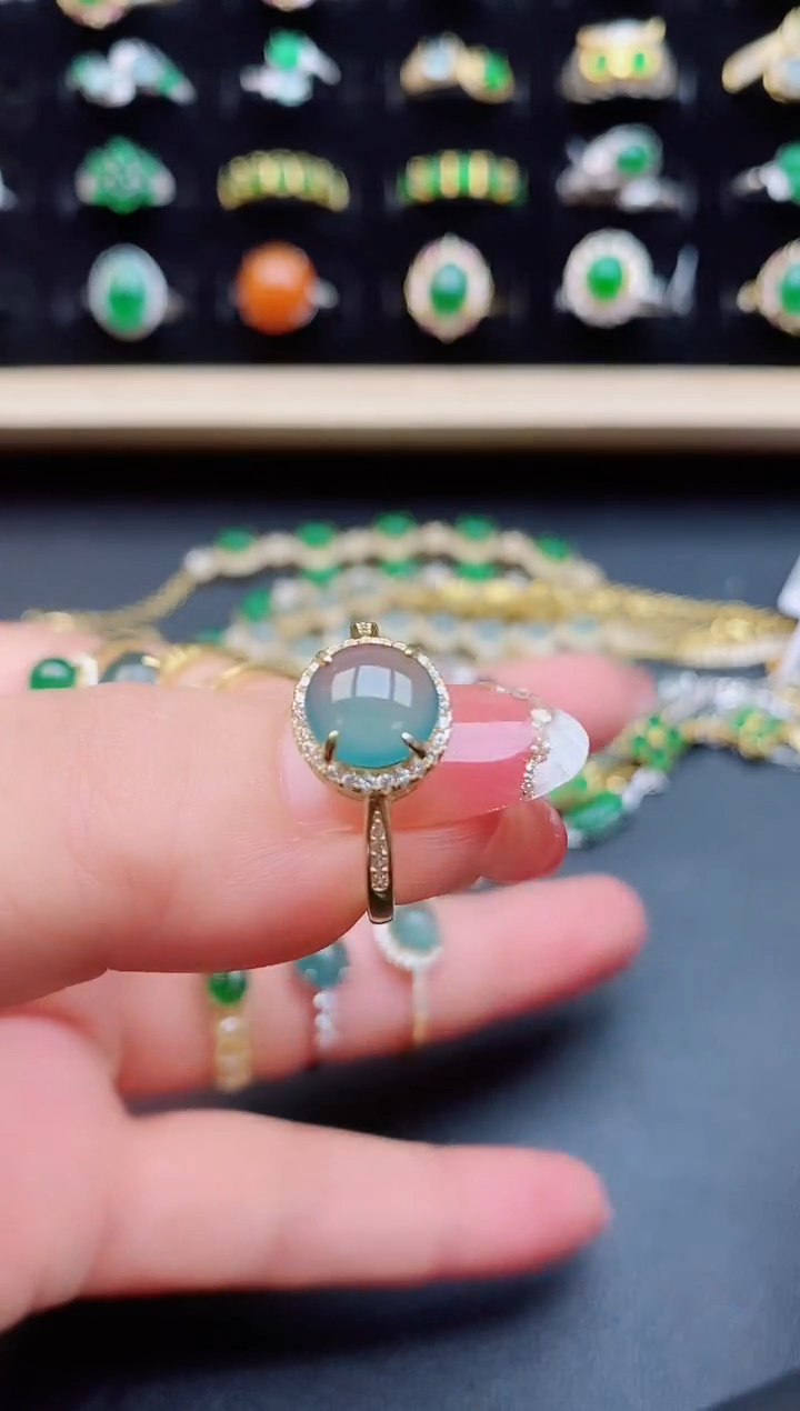 【闪购商品】翡翠戒指银S925镶嵌5080505