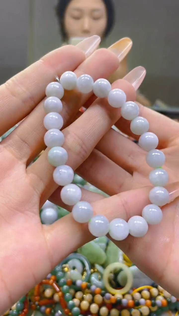 翡翠未镶嵌颈饰8MM/Q/翡翠A货一图一物