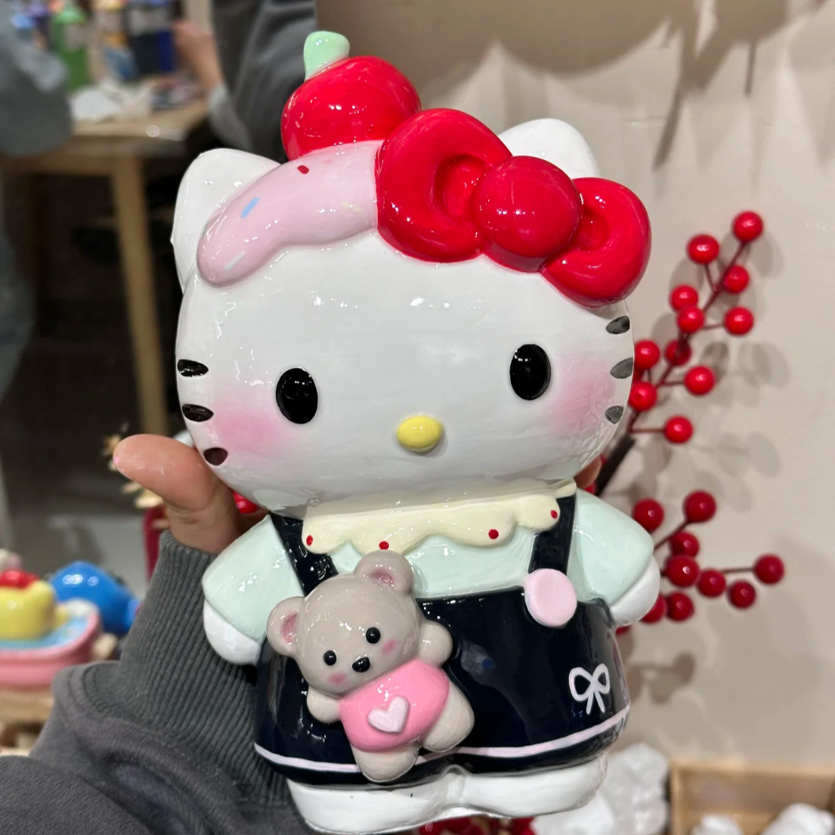 苹果kt大号石膏娃娃涂色HelloKitty摆件玩具diy涂鸦
