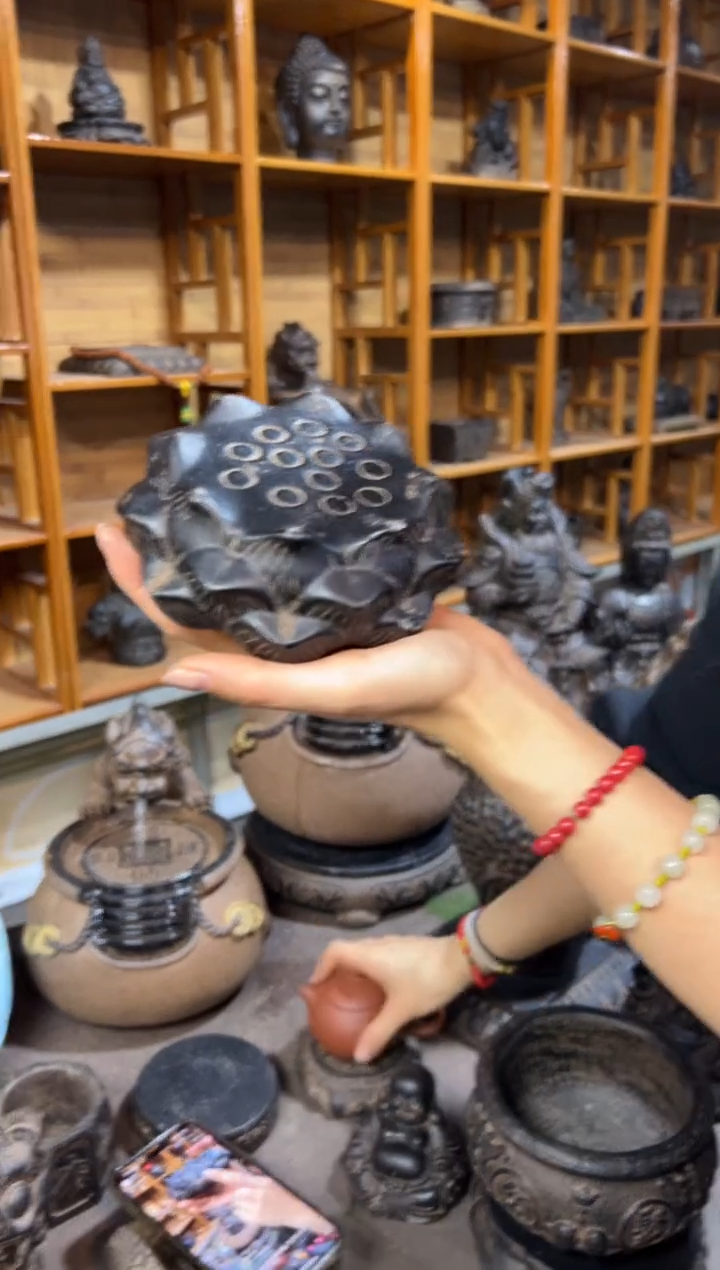 陶土【火山泥】莲蓬实心底座