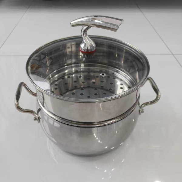 Y-【飞鸟双层锅】24cm双层不锈钢汤锅家用煲汤锅煮汤锅电磁炉用