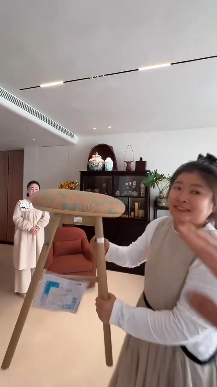 茶道摆件0000橘色小凳子5058 高度65