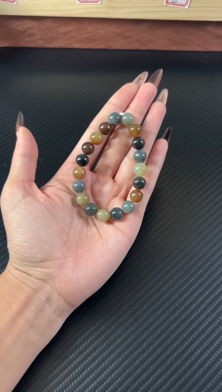 未镶嵌手串和田玉若羌微色差卡10 j