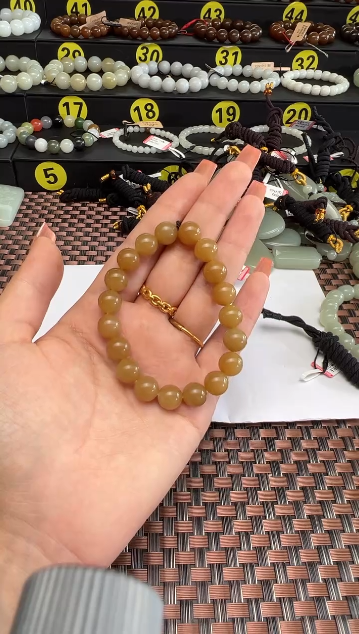 【闪购商品】和田玉手串未镶嵌若羌料若羌糖卡10手串