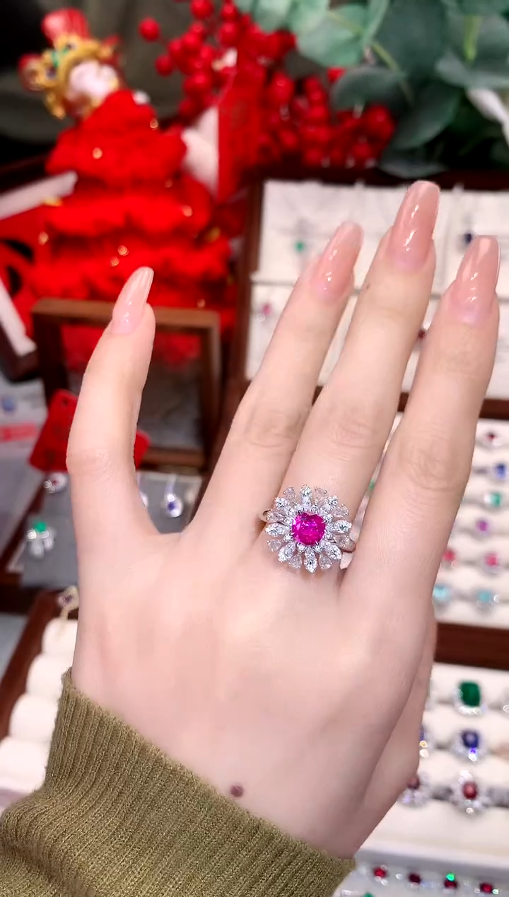 【闪购商品】红宝石戒指18K金镶嵌1.01ct/天然宝石/七天无理由