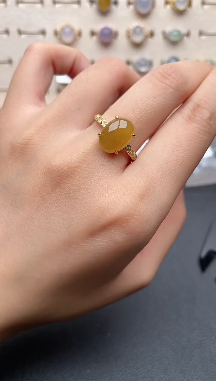 【闪购商品】翡翠戒指银S925镶嵌一物一证一礼盒