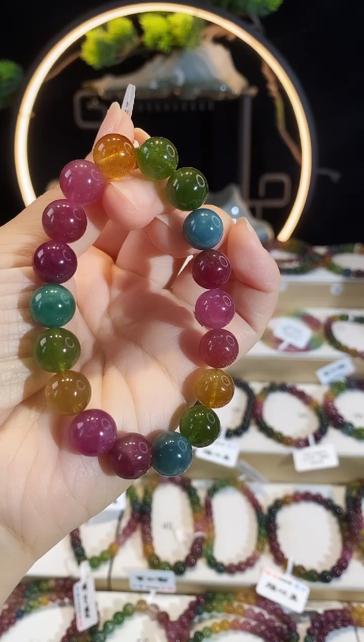 未镶嵌手链碧玺G2480素圈颜色微差