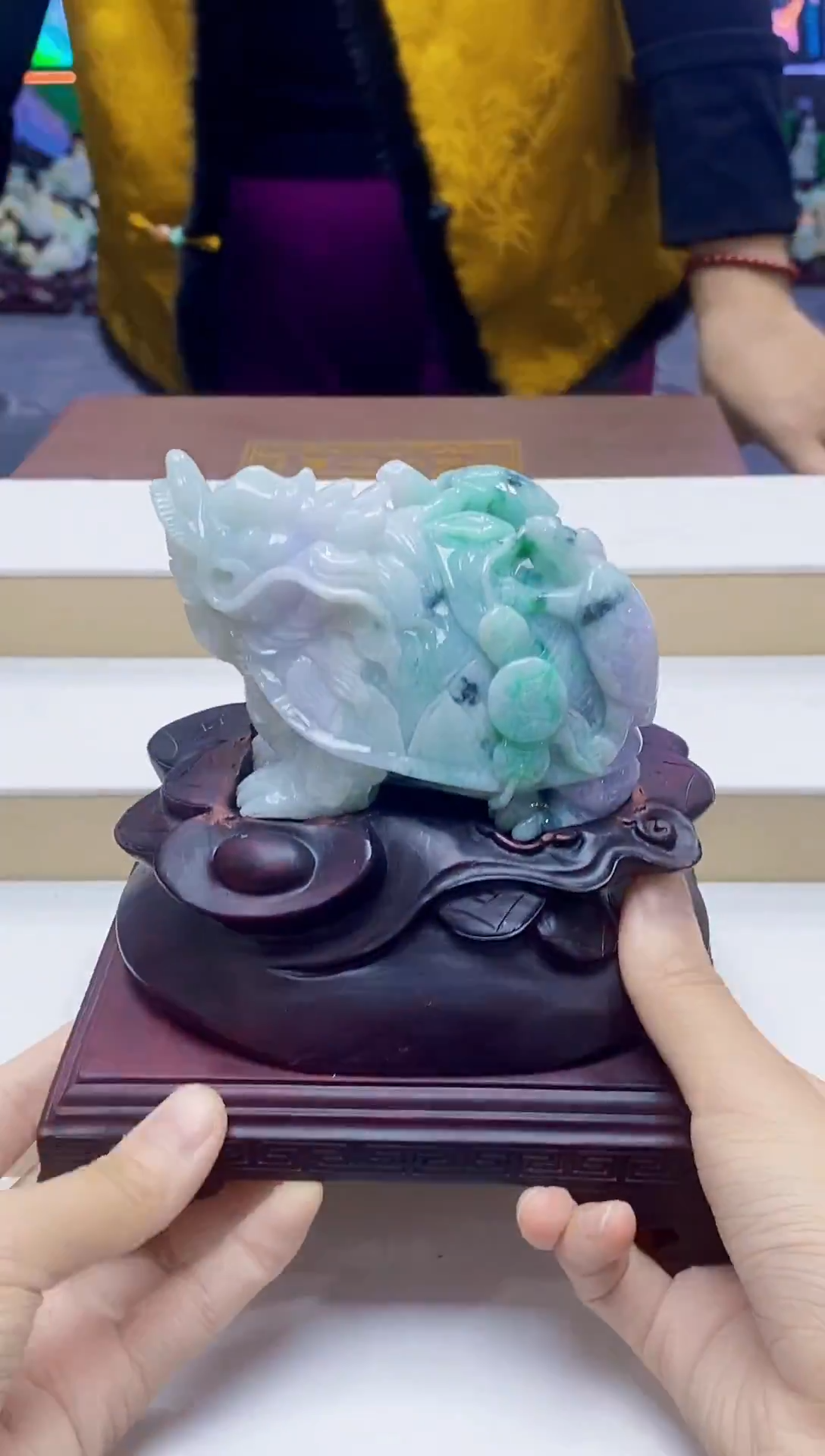 未镶嵌定制翡翠-毛货摆件 （赠底座）55