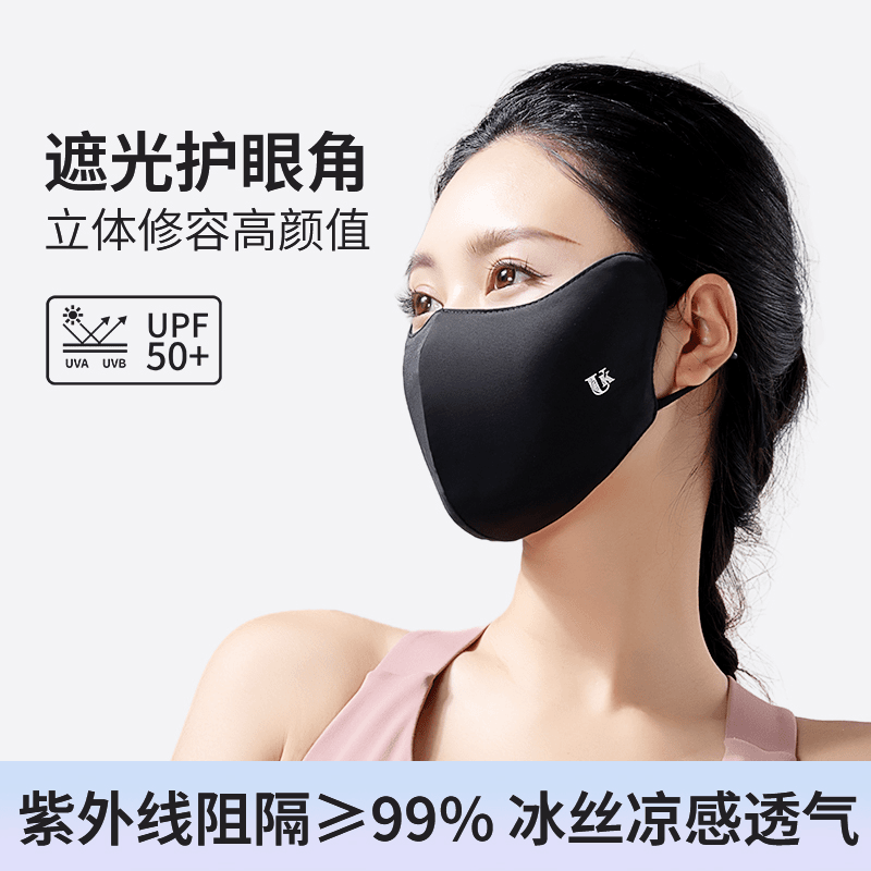 UK防晒口罩轻薄透气防紫外线护眼角女款透气立体口罩