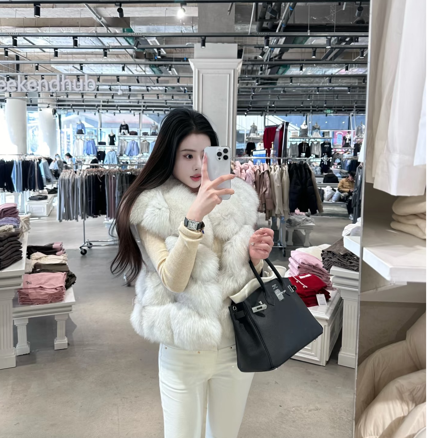 伊贞【欧尼马甲3.0】2025新款显瘦百搭韩系狐狸毛马甲女