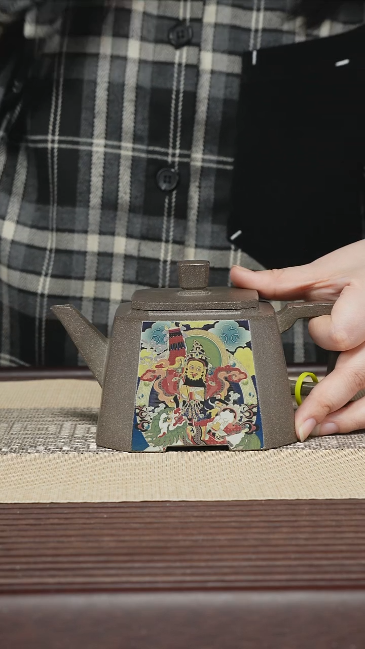 茶壶紫砂T360 四方坦然 老青灰 500cc