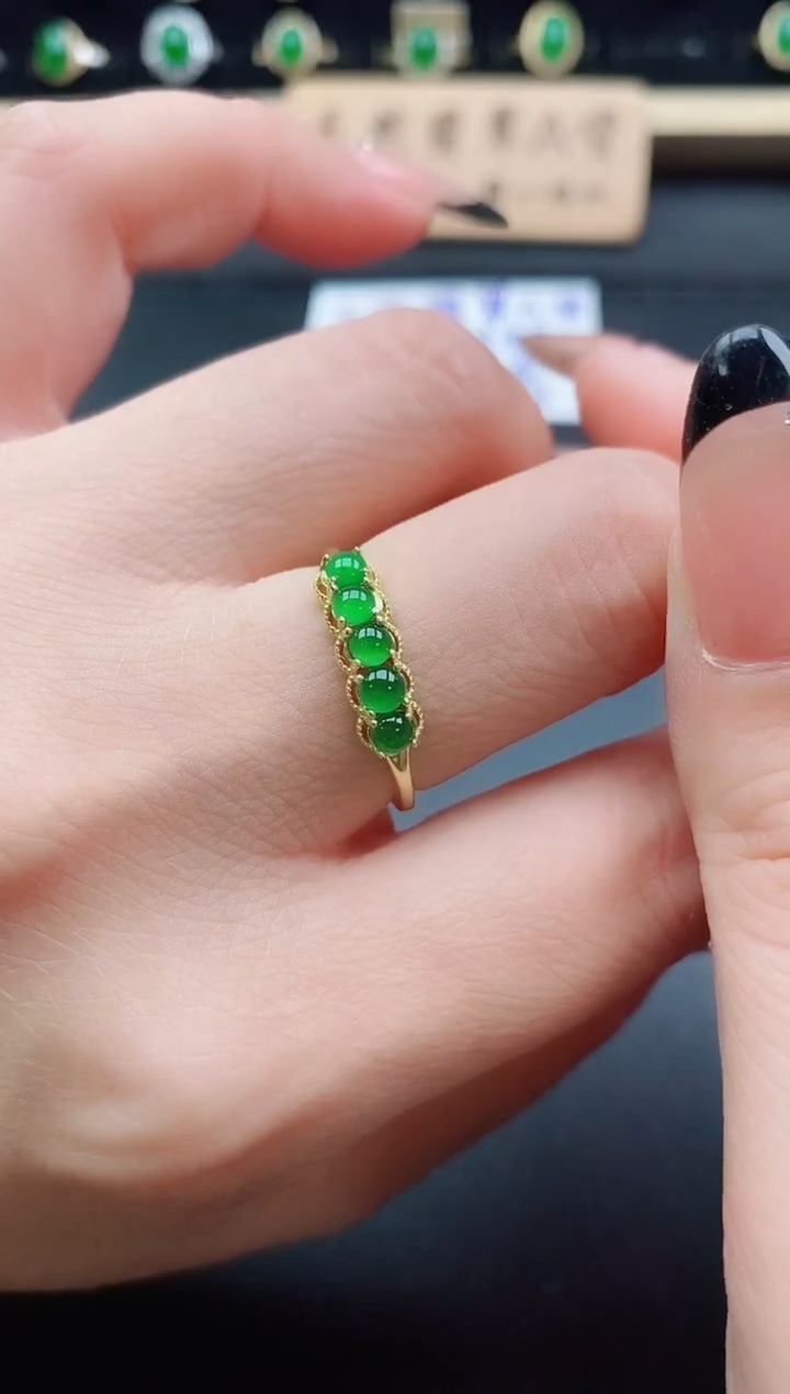 银S925镶嵌戒指翡翠1