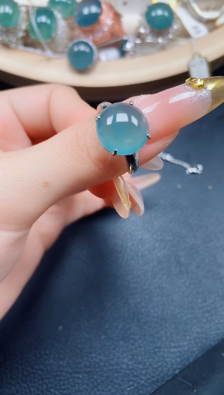 【闪购商品】翡翠戒指银S925镶嵌翡翠