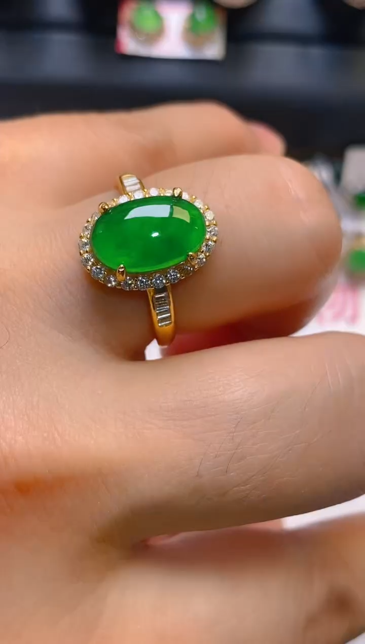 【闪购商品】翡翠耳饰银S925镶嵌天然A货翡翠1