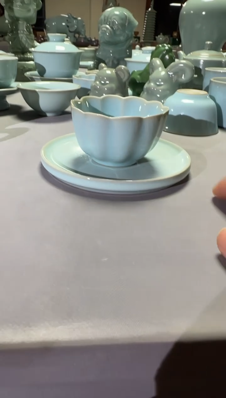 汝瓷平顶山汝瓷产品   天青花口