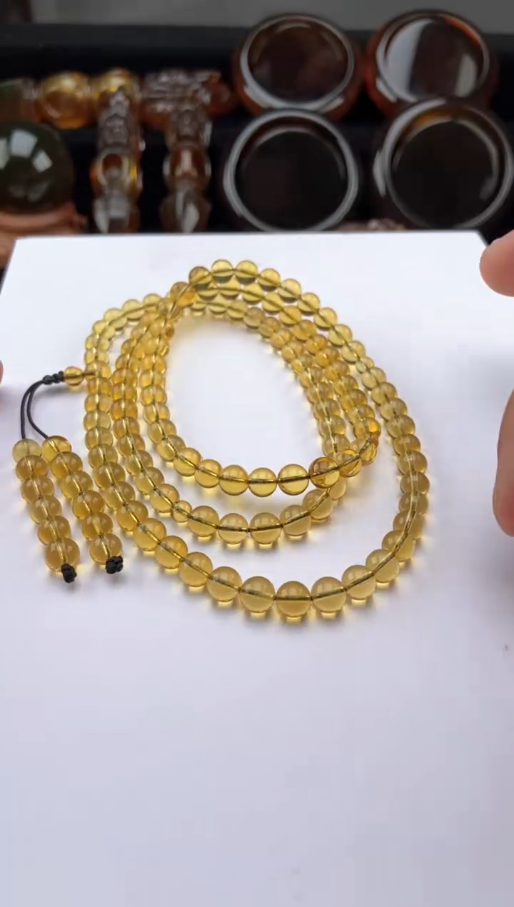 【闪购商品】琥珀手链未镶嵌蓝珀108项链