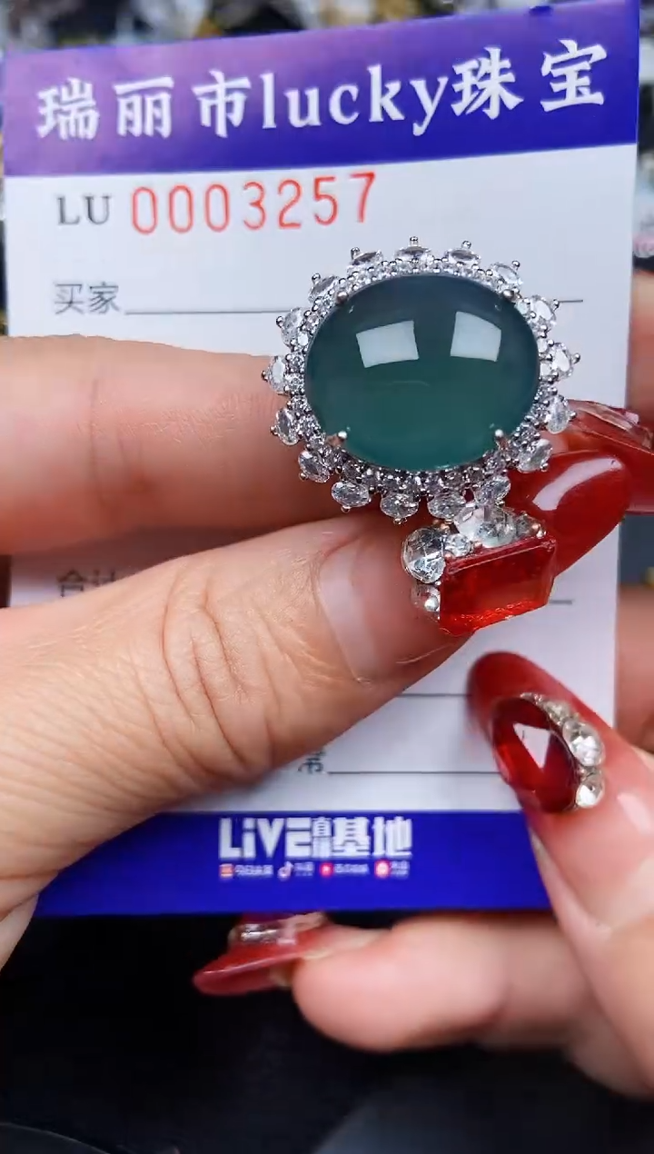 【闪购商品】翡翠颈饰银S925镶嵌3257