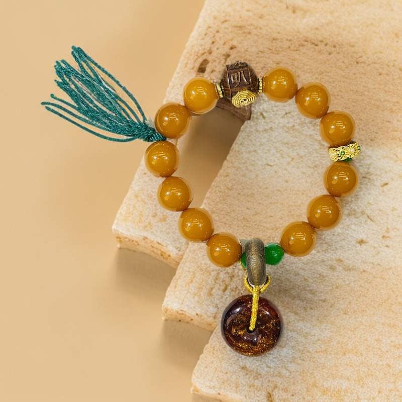 【萝卜珠宝】Y021 云南珠宝蜜蜡手串 多样性发其一