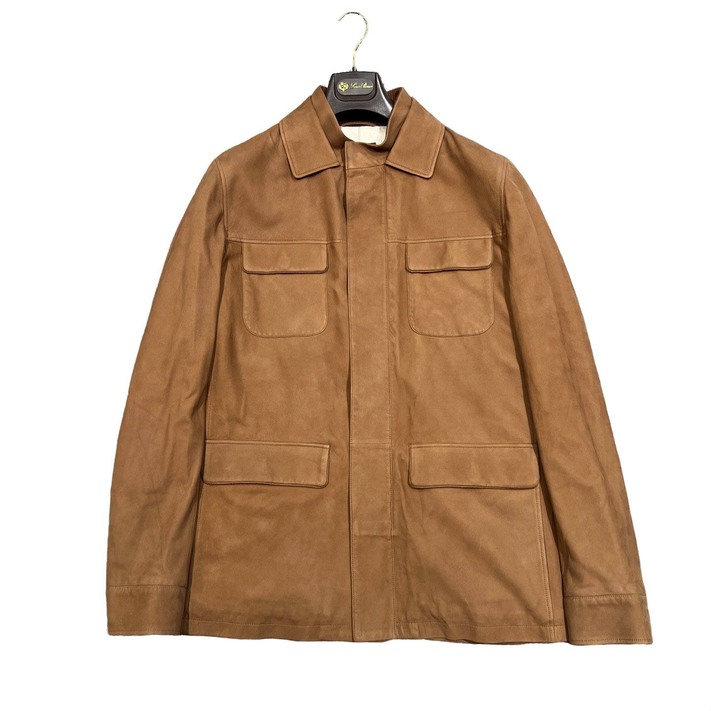 未使用 Loro Piana/诺悠翩雅 FW25/羊皮/山羊绒/口袋长袖皮衣/L码