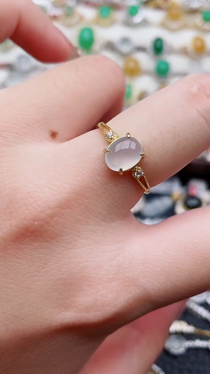 银S925镶嵌戒指翡翠3