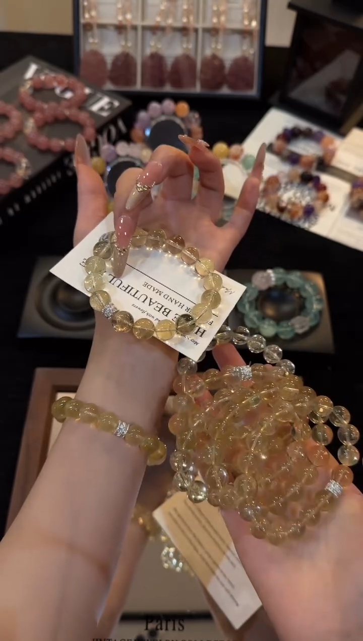 合金手链水晶黄水晶x3515