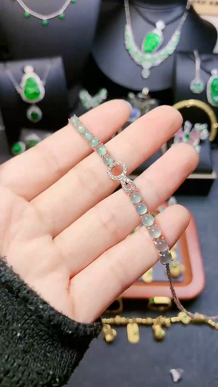 【闪购商品】翡翠手链银S925镶嵌手链