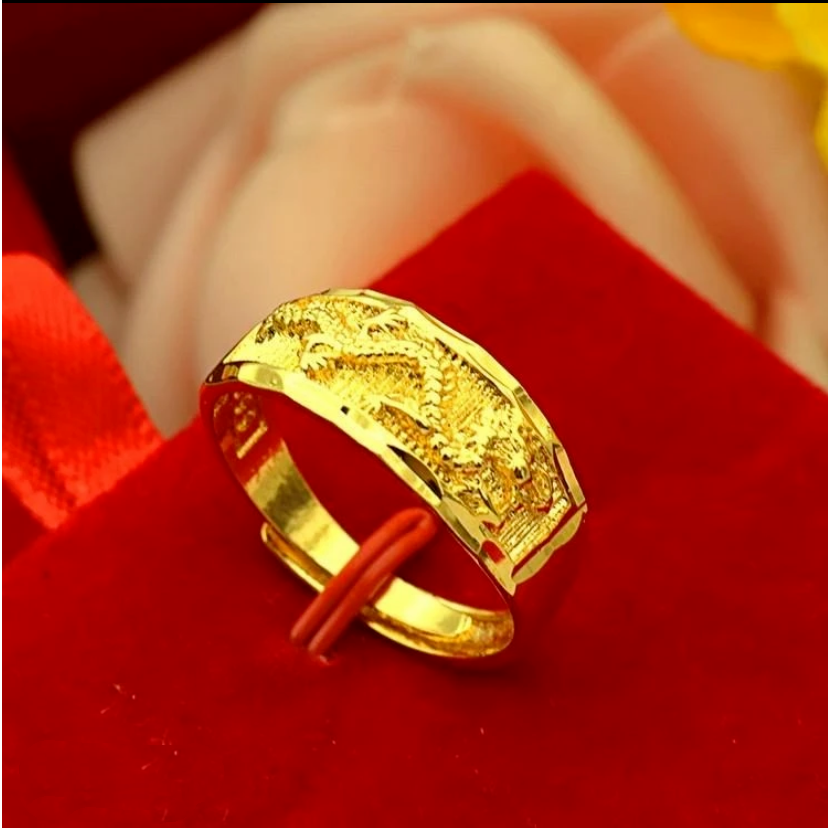 【粉丝专属】男款复古龙戒指结婚素款开口戒指SS