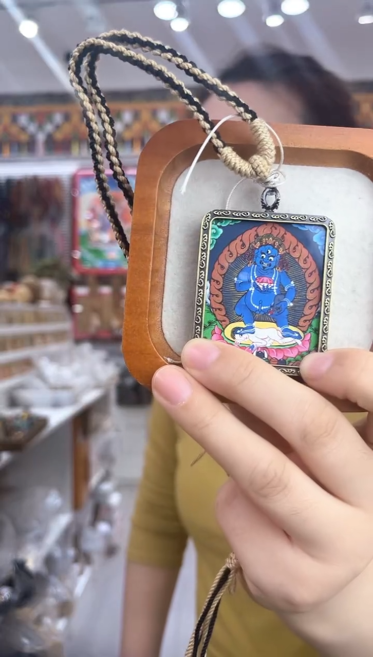 吊坠纯手绘唐卡 大黑老师