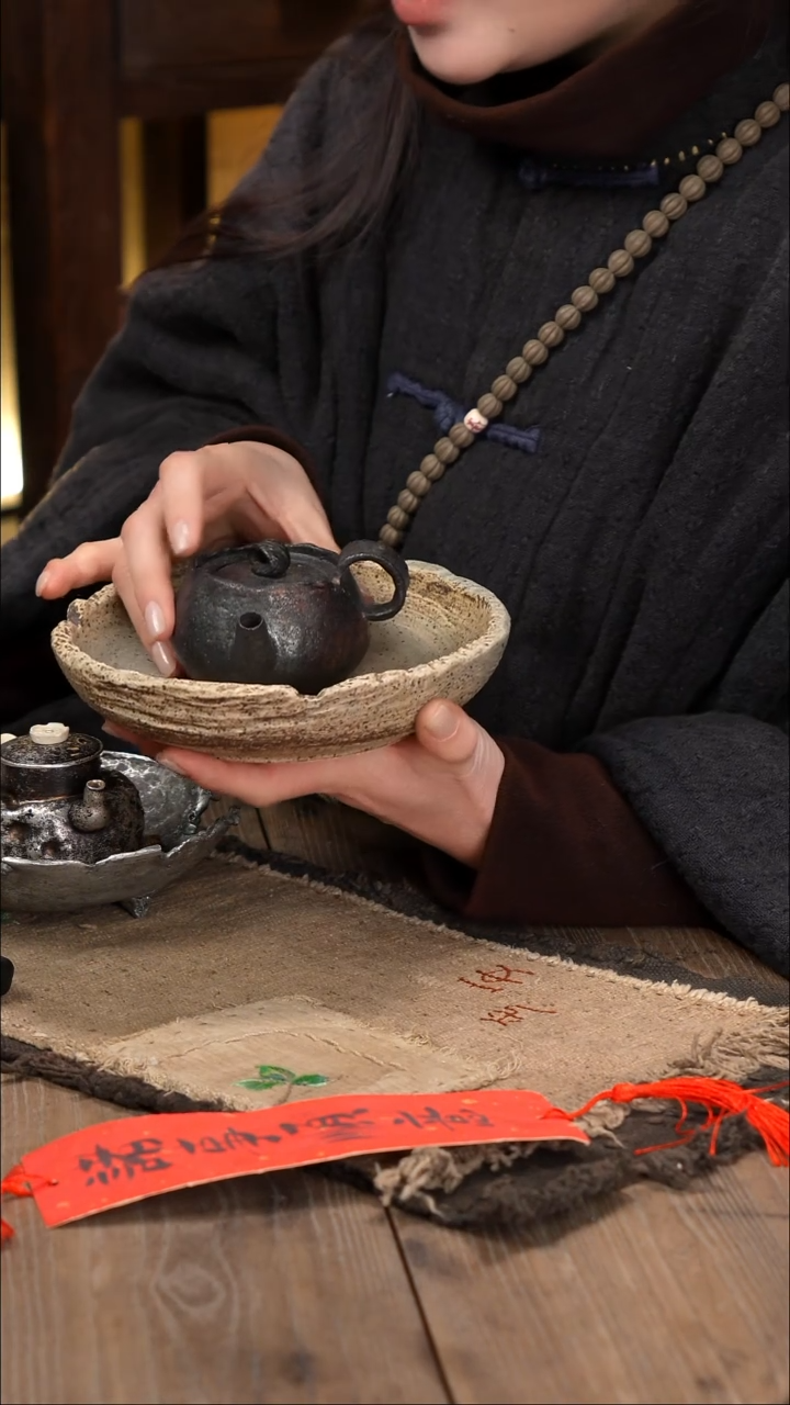 【柿间浅憩】全手工*侧把壶