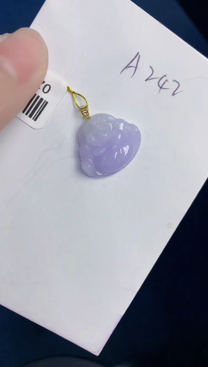 颈饰18K金镶嵌翡翠天然翡翠缅甸A货