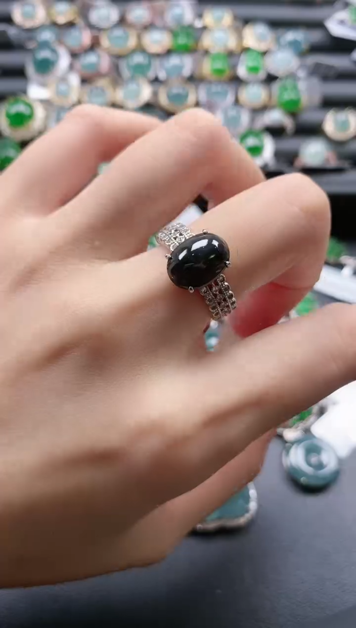 【闪购商品】翡翠戒指银S925镶嵌51511