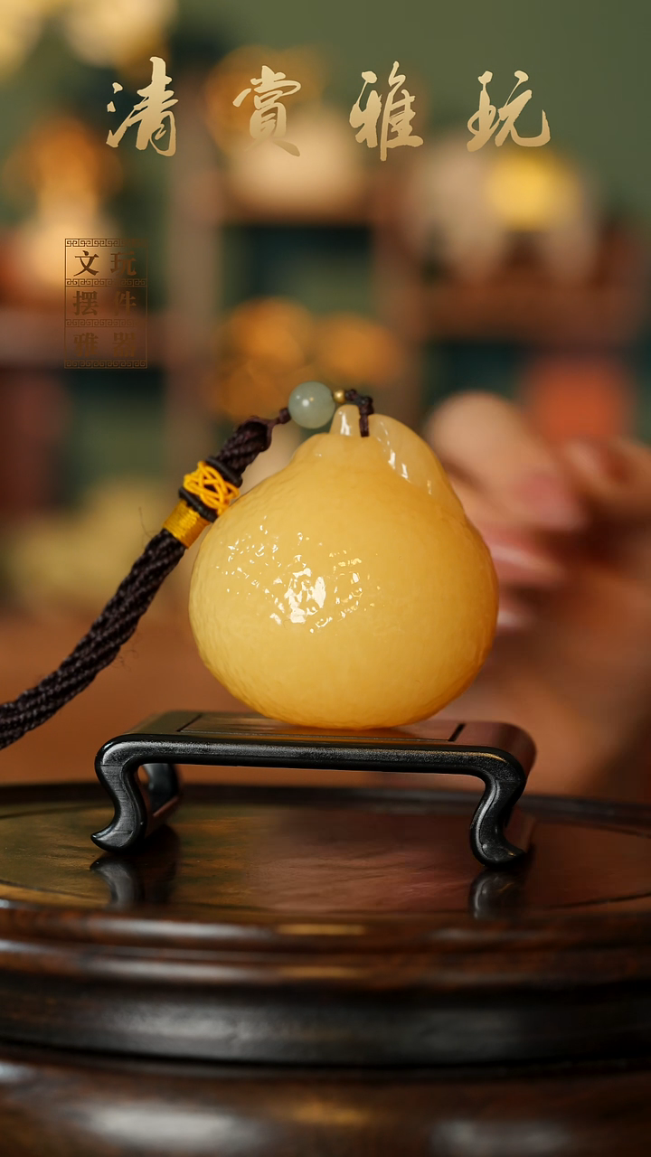 玉《大吉大利橘子》手把件摆件