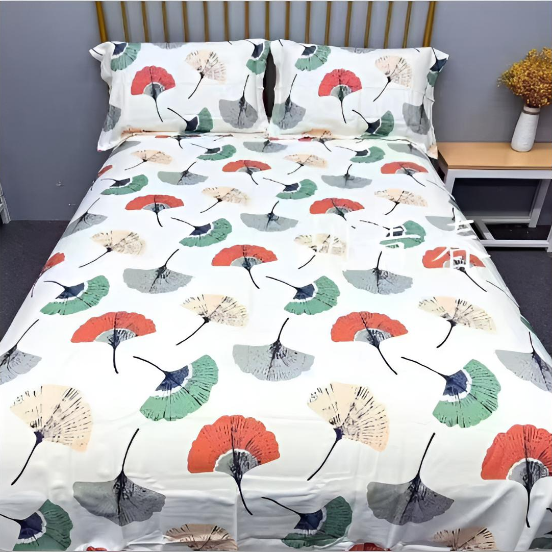 B5660 天然竹纤维双人凉席床单 银杏叶230*250凉感清爽时尚简约