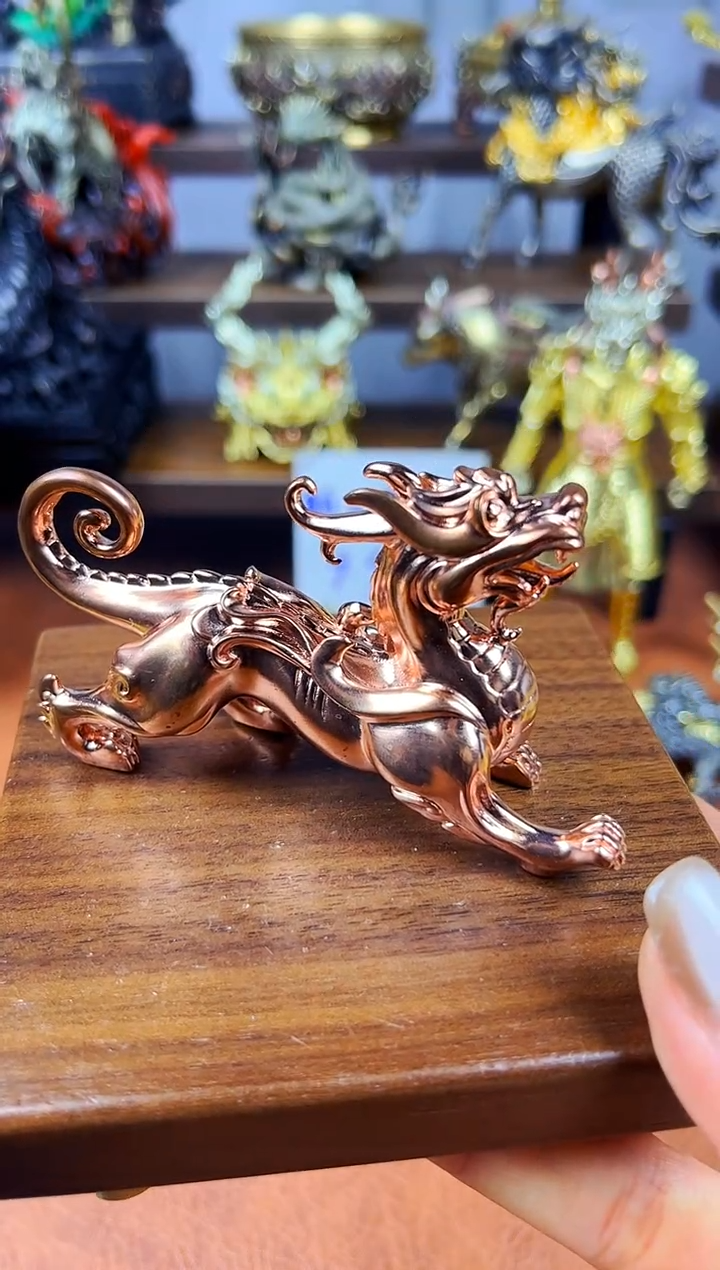 龙貔貅紫铜实心摆件