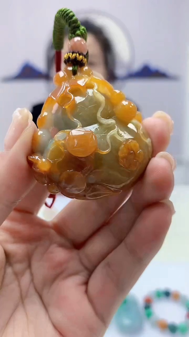 【闪购商品】定制翡翠未镶嵌4902ms-毛货葫芦98